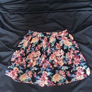 flowy floral skirt